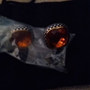 Emma Skye stainless stud earrings orange